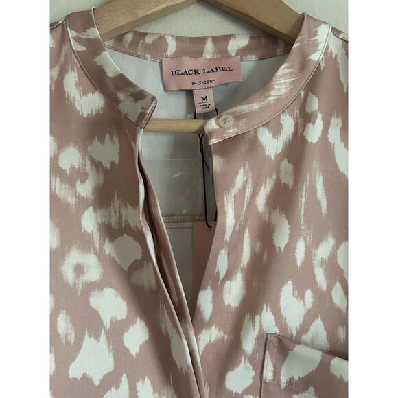 NWT Black Label By Chicos Soft Satin Sportswear Button Down Woman's Size Medium - Picture 11 of 12